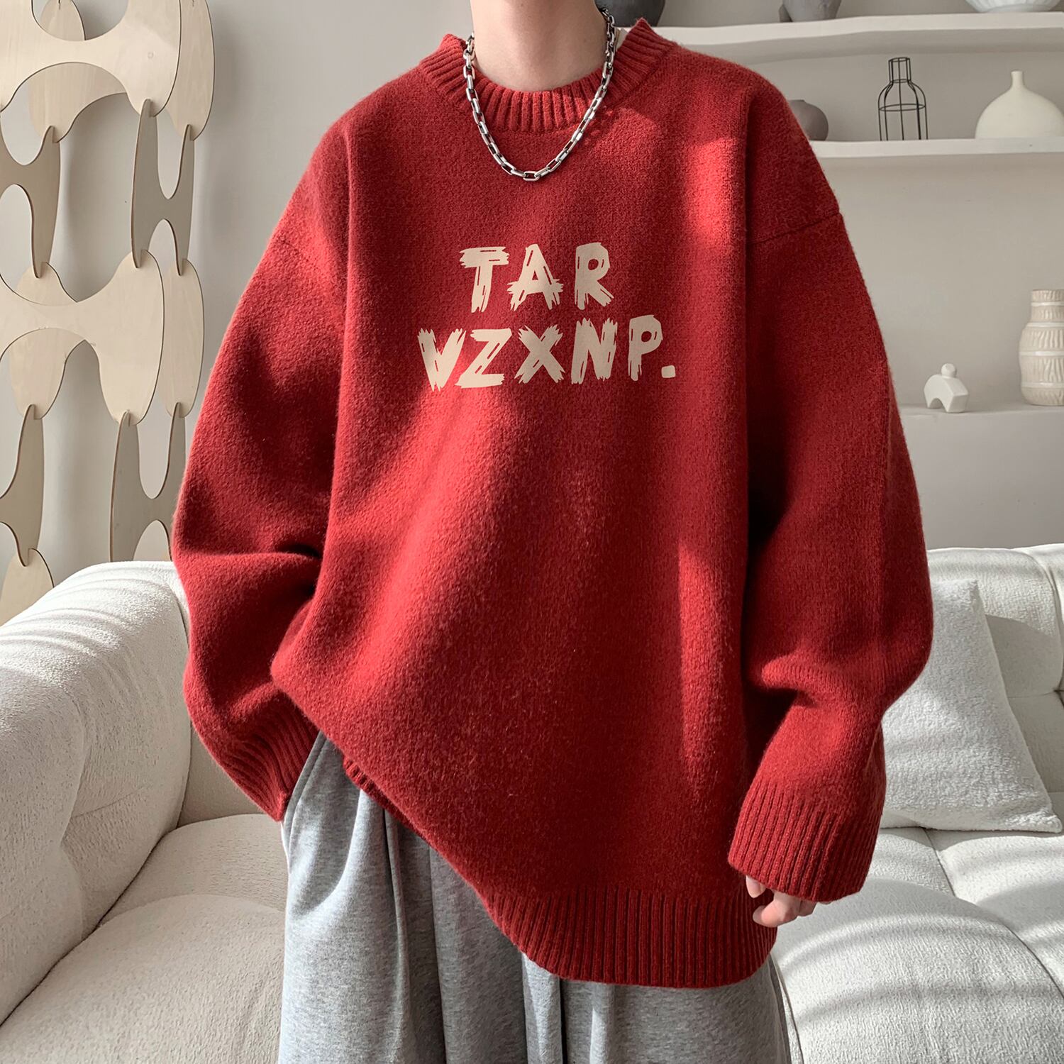 [Tiaota Series]★Sweater★ 9color Knit Tops Unisex Men's Simple Alphabet