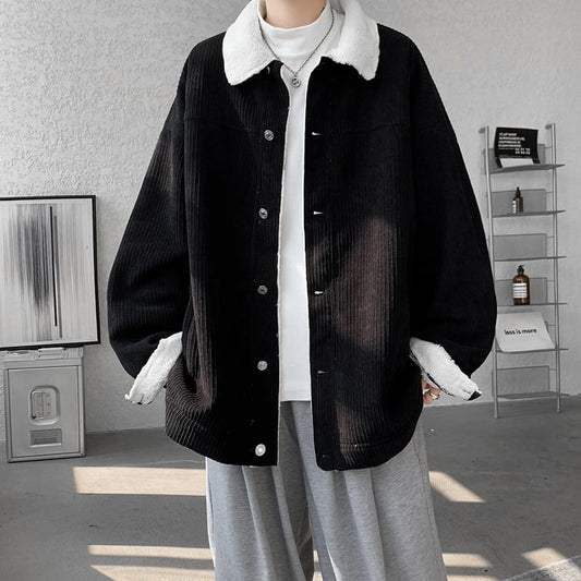 [Emeisa Series] ★Fleece-lined outerwear★ 4color outerwear winter coat unisex men's large size corduroy