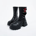 Load image into Gallery viewer, [chicsky---Kurono Series]★Shoes★Boots 35 36 37 38 39 Shoes Rose Chain Black Black Cute
