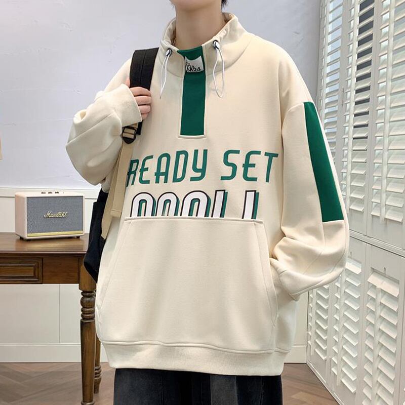 [ZUOFEILI series] ★Tops★ 4color sweatshirt unisex men's large size stand neck