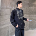 Load image into Gallery viewer, [Illustrated Series]★China Style Shirt★ Tops Unisex Men's Black Bamboo Pattern Switching Chinese Clothes
