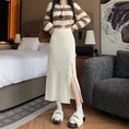 Load image into Gallery viewer, [CHAOSHAN series] ★Knit skirt★ 3color bottoms slit slimming easy to match black beige brown
