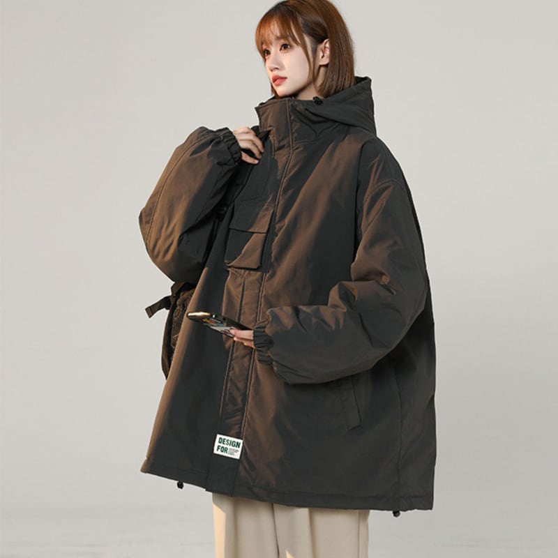 [Morimoto Series] ★Winter Coat★ 2color Thick Warm Unisex Men's Cold Protection Simple Casual Dark Gray Black