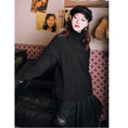 Load image into Gallery viewer, [Kokaisha---Gold Series] ★China style tops★ Sweater Thick and warm High neck Black Black
