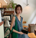 Load image into Gallery viewer, [XIAOXIN Series]★Dress★Sleeveless Women's Fashion V-neck Short Length Denim
