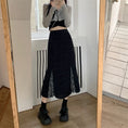 Load image into Gallery viewer, [Insufficient Moe Series]★Skirt★ Bottoms Switching Slimming Mermaid Skirt Black Black Large Size
