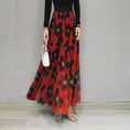 Load image into Gallery viewer, [NICHANG series] ★Floral pattern skirt★ 3 types of lengths available Large size Red Red
