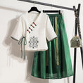 Load image into Gallery viewer, [Chinese Prince Series] ★Chinese style setup★ Tops + Skirt Cute 2-piece set Green Green Retro
