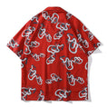 Load image into Gallery viewer, [TRAVEL ISSUANCE Series]★Shirt★ 2color Tops Short Sleeve Shirt Snake Print Spring/Summer Unisex Men's Black Red
