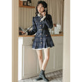 Load image into Gallery viewer, [MEIYI Series] ★One Piece★ Women's Short Length Plaid Pattern Commuting Date Office Lady Navy Improves Temperament
