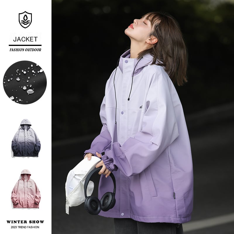 [Fujiiman Series]★Jacket★ Tops 3color Unisex Men's Gradient Purple Black Pink