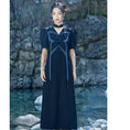 Load image into Gallery viewer, [Big Blue Dragon Series] ★China style dress★ Original butterfly unique design black black long length
