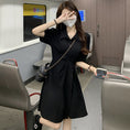 Load image into Gallery viewer, [YIHAO Series] ★Dress ★ 2color Short Sleeve Dress Short Length Dress Women's Gray Black
