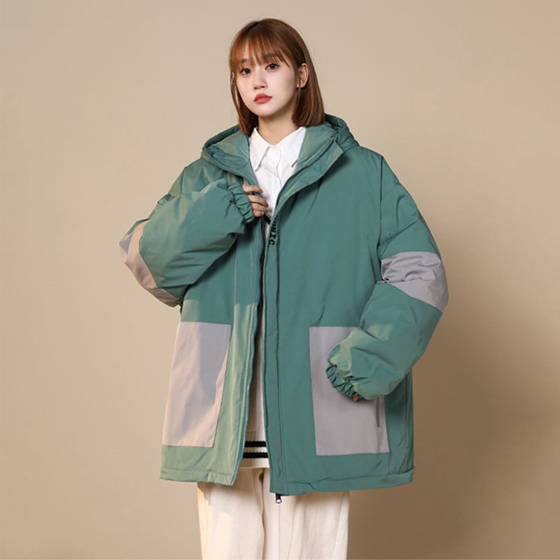 [Suikoishi Series] ★Winter Coat★ Cotton Coat Outerwear 3color Unisex Men's Color Scheme Green Black Beige