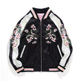 Load image into Gallery viewer, Flower embroidered stadium jacket, double-sided clothing, Chinese style clothing, unisex, couple clothing, pink + black
