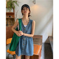 Load image into Gallery viewer, [XIAOXIN Series]★Dress★Sleeveless Women's Fashion V-neck Short Length Denim
