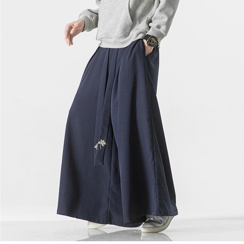 [Small Trouble Series]★China Style Pants★ 4color Bottoms Unisex Men's Large Size Gaucho Pants