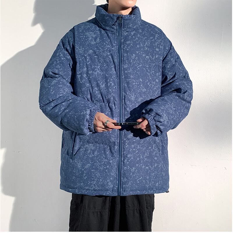 [DUFENG Series] ★Cotton coat★ 3color outer winter coat unisex men's large size green black blue