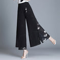 Load image into Gallery viewer, [Aooka Series]★Gaucho Pants★ Chiffon Women's Fashion Slit Easy to Match Black Black
