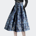 Load image into Gallery viewer, [MOERBEN Series]★Skirt★ Bottoms Floral pattern skirt Oil painting style Blue Blue High waist Cute
