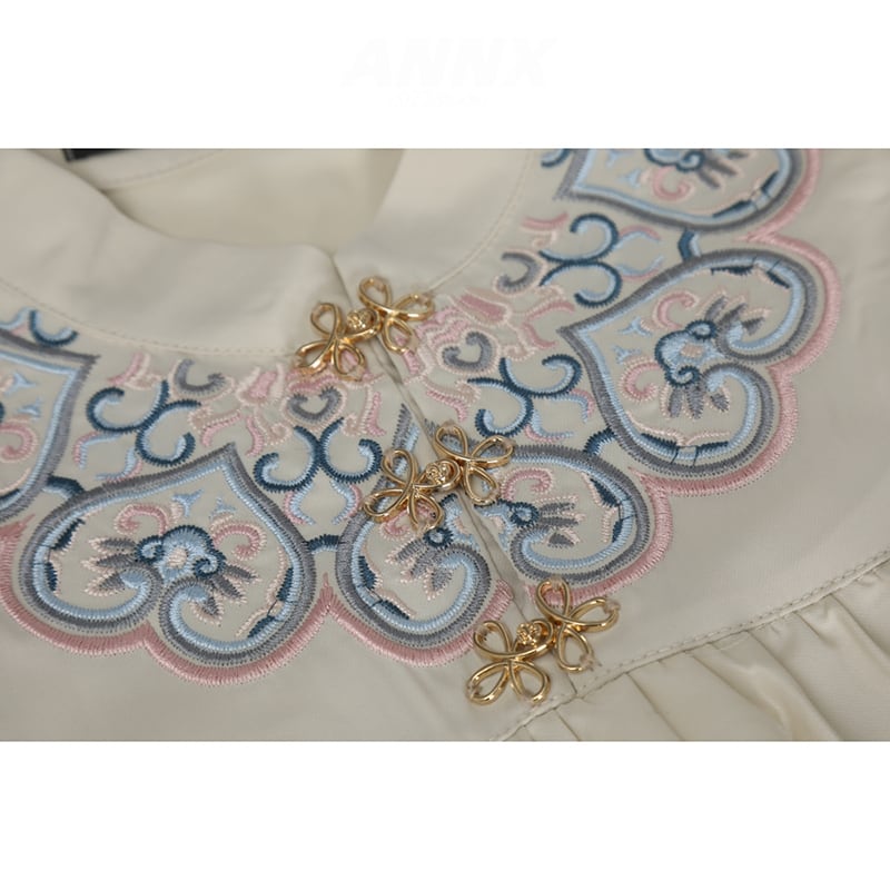 [ANNXstudio series] ★China style tops★ Long sleeve shirt, tops, embroidery, improves temperament, cute