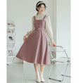 Load image into Gallery viewer, [RUOMUXI Series] ★One Piece★ 3color Fake Layered Cute Date Retro Green Brown Purple
