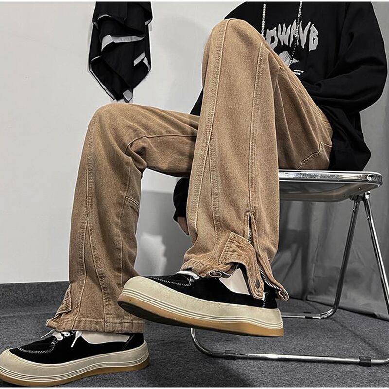 [Pvpvpv series] ★Pants★ 2color denim pants bottoms, brushed lining, unisex, men's, large size, slim fit