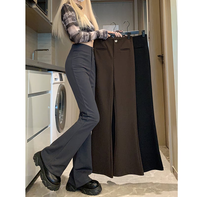 [KEKELI Series] ★Casual Pants★ 3color Bottoms Trousers Good slimming effect Easy to match Black Dark Gray Coffee color