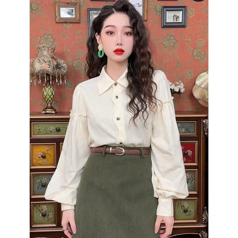 [Misslin Fashion Series]★Setup Order Single Item★ Shirt or Skirt Apricot Green Easy to match