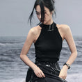 Load image into Gallery viewer, [Daiseiryusu Series] ★China style tops★ Camisole tank top Simple Easy to match with design Black
