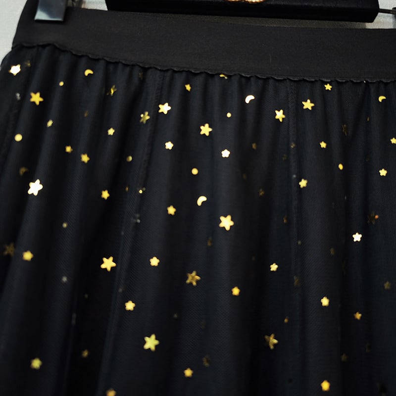 [KEER Series]★Skirt★ Bottoms 3 types of length available Large size Elastic waist Star