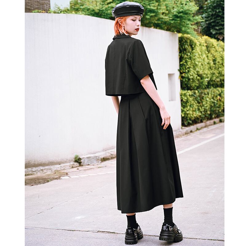 [Kokaisha---Kabunji series] ★China style skirt★ Bottoms Plain Easy to match Black Black S M L XL