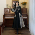 Load image into Gallery viewer, [Dong Xiaojie Series] ★Checked pattern dress★ Large size, fake layered, slimming, switching, cute, black, black
