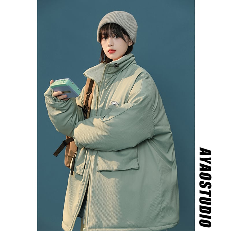 [Morimoto Series] ★Winter Coat★ Cotton Coat 3 colors Thick Warm Unisex Men's Loose Blue Green Black