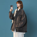 Load image into Gallery viewer, [Fujiiman Series] ★Jacket★ 3color Outer Denim Unisex Loose Light Blue Black Dark Blue
