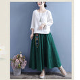 Load image into Gallery viewer, [Qing series]★China style skirt★ 3color Green or red or black Bottoms Embroidered Cotton Linen Casual Green Black Red
