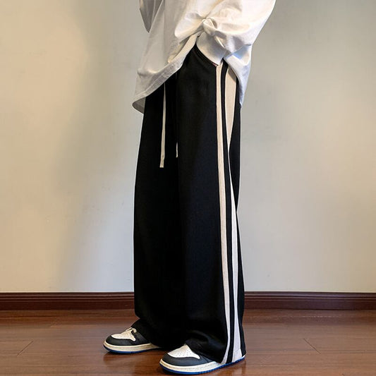 [SENSU Series]★Casual Pants★ 3color Bottoms Pants Unisex Men's Vertical Striped Striped Pattern Black Beige Coffee Color