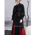 Load image into Gallery viewer, [Da Qinglong Shu Series] ★Chinese style shirt★ Embroidery Chinese clothing Original Black Black Unique Cotton Easy to match
