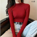 Load image into Gallery viewer, ★Knit tops★ 10 color selection Easy to match Slimming Easy to match Blue Black Red Pink Green Gray White Cheap
