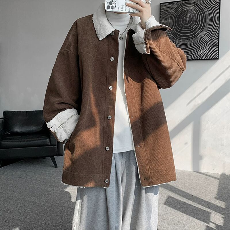 [Emeisa Series] ★Fleece-lined outerwear★ 4color outerwear winter coat unisex men's large size corduroy