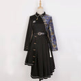 Load image into Gallery viewer, Manager recommended! [Dust Smoke Cloud Dream---Fightless City Series] ★China style dress★ With belt, long sleeves, switching, floral pattern, black, black, irregular, SML
