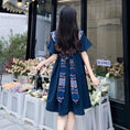 Load image into Gallery viewer, [WANAI Series] ★One Piece★ Summer Clothes, Cute, Large Size, Slimming, Ladies, Commuting, OL, Date, Navy
