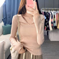 Load image into Gallery viewer, [Mikiko Series]★Knit tops★ 4color tops cut and sew thin V-neck slim pink apricot black dark gray
