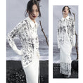 Load image into Gallery viewer, [Da Qinglong Shu Series] ★Chinese Style Shirt★ Tops Letter Pattern Long Sleeve Shirt Chinese Clothes Original White White
