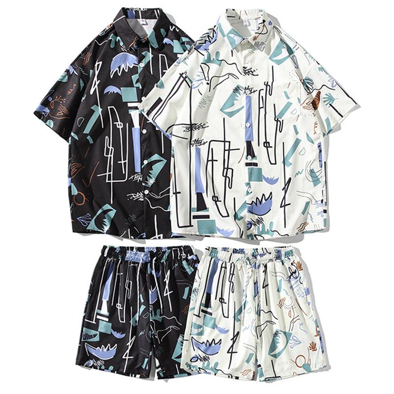 [TIANYI Series]★Setup★ Shirt + Shorts 2color Unisex Men's Large Size Super Cheap Travel Beach Cool