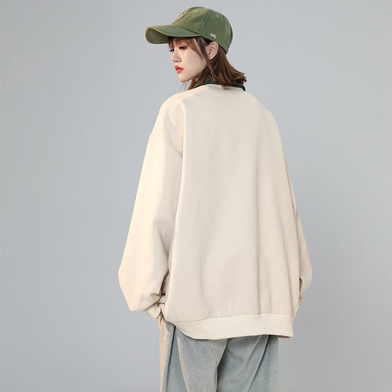 [SENSU Series] ★Tops★ Fleece lining 2color Unisex Men's POLO neck Beige Gray