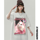 [SENSU Series]★T-shirt★ 3color Tops Unisex Men's Summer Clothes Short Sleeve T-shirt Cat Beige White Black