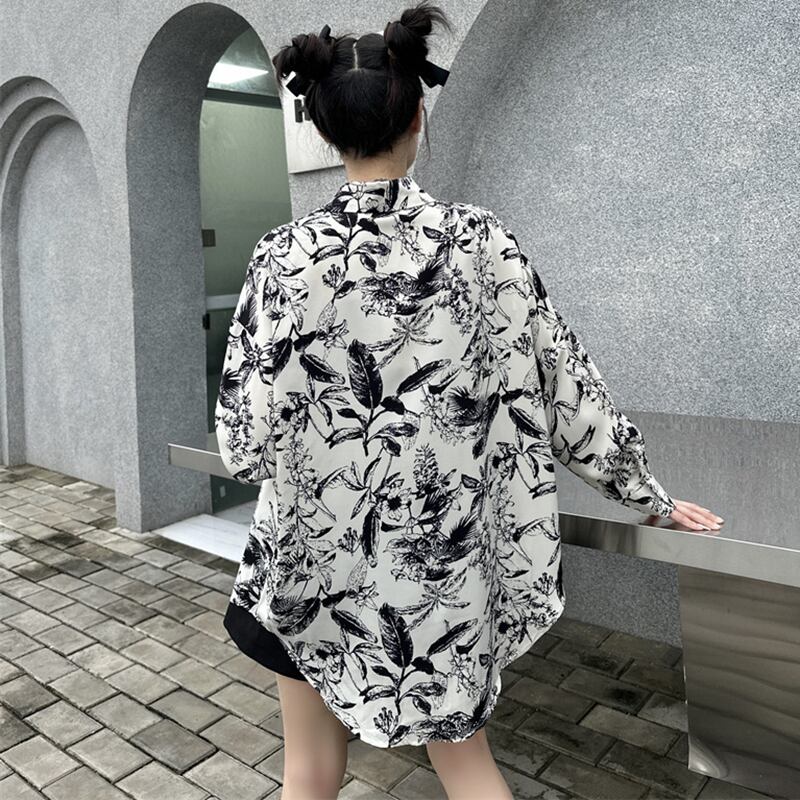 [Style Series]★Chinese style shirt★ Tops, Chinese clothes, improved Tang clothes, ink pattern, loose, fashion, slimming