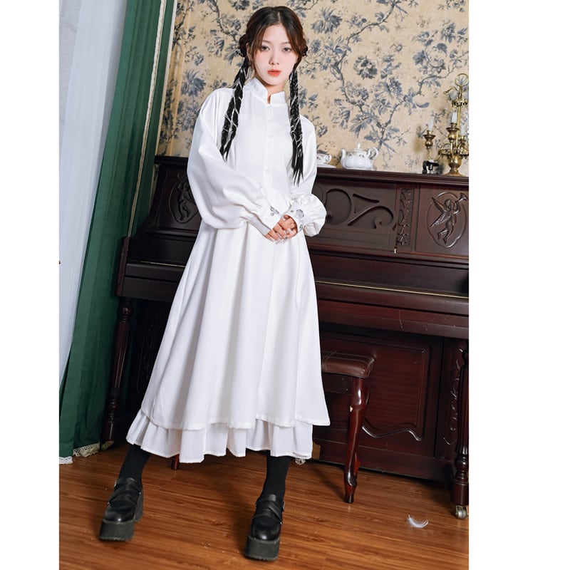 [Kokaisha---Gyounma Series] ★Chinese style setup★ Dress + long vest 2-piece set Cute