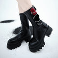 Load image into Gallery viewer, [chicsky---Kurono Series]★Shoes★Boots 35 36 37 38 39 Shoes Rose Chain Black Black Cute
